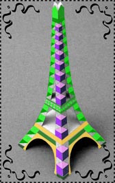 torre decorata con cubi di illusione ottica